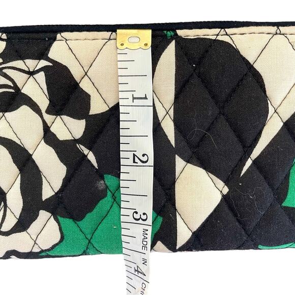 πVera Bradley Georgia Imperial Rose Wallet RFID 21206-D18 Black/Cream/Emerald - Picture 6 of 10